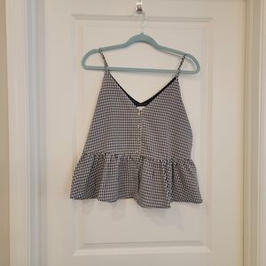 FRANCESCAS Black and White Gingham Women's Top